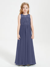 Robes Longues de Demoiselle d'Honneur Junior Haut en Dentelle Illusion Orageux
