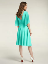 Scoop Col Flotter Manches Court Mousseline Robes Spa