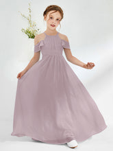 Robes de Demoiselle d'Honneur Junior Froncées à Hors de l'Épaule Crépuscule