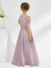 Robes de Demoiselle d'Honneur Junior Froncées à Hors de l'Épaule Crépuscule