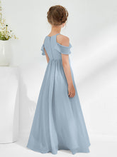 Robes de Demoiselle d'Honneur Junior Froncées à Hors de l'Épaule Bleu Poudré