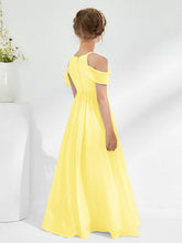 Robes de Demoiselle d'Honneur Junior Froncées à Hors de l'Épaule Citron