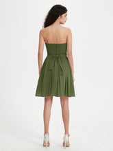 Sans Bretelles Col en Cœur Mini Robes Olive Verte