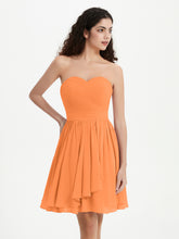 Sans Bretelles Col en Cœur Mini Robes Orange