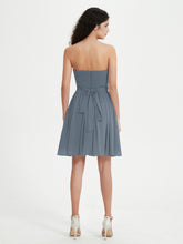 Sans Bretelles Col en Cœur Mini Robes Bleu de Schiste