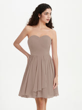 Sans Bretelles Col en Cœur Mini Robes Taupe