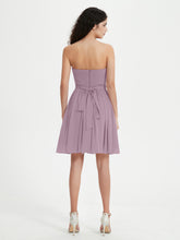 Sans Bretelles Col en Cœur Mini Robes Vintage Mauve
