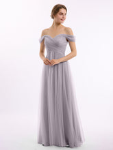 Hors De l'Épaule Col En Cœur Tulle Robe Dusk