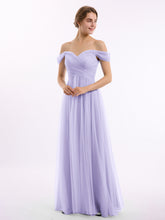 Hors De l'Épaule Col En Cœur Tulle Robe Lilas