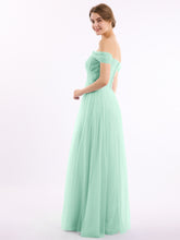 Hors De l'Épaule Col En Cœur Tulle Robe Vert Menthe