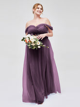 Hors De l'Épaule Col En Cœur Tulle Robe Plum