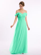 Hors De l'Épaule Col En Cœur Tulle Robe Turquoise