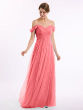 Hors De l'Épaule Col En Cœur Tulle Robe Pastèque