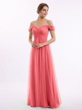 Hors De l'Épaule Col En Cœur Tulle Robe Pastèque