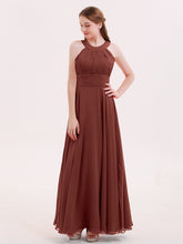Robe Demoiselle d'honneur Col en Licou Dos Nu Mousseline terracotta