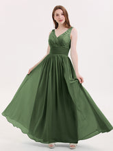Dentelle et Mousseline Robes avec Dos Nu Olive Verte
