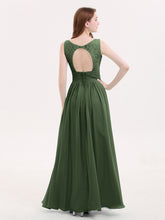 Dentelle et Mousseline Robes avec Dos Nu Olive Verte