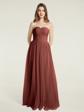 Sans Bretelles Col En Cœur Longue Tulle Robes De Demoiselle d'Honneur terracotta