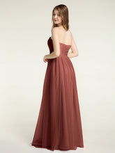 Sans Bretelles Col En Cœur Longue Tulle Robes De Demoiselle d'Honneur terracotta