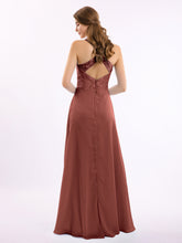 Dentelle Corsage Mousseline Jupe Robes Avec Fente terracotta