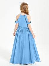 Robes de Demoiselle d'Honneur Junior à Hors de l'Épaule de Rêve Bleu