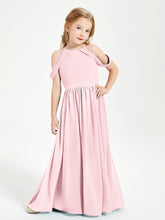 Robes de Demoiselle d'Honneur Junior à Hors de l'Épaule de Rêve Rose Pâle