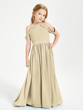 Robes de Demoiselle d'Honneur Junior à Hors de l'Épaule de Rêve Champagne