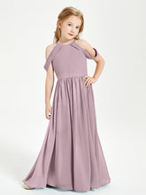 Robes de Demoiselle d'Honneur Junior à Hors de l'Épaule de Rêve Dusk