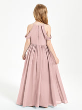 Robes de Demoiselle d'Honneur Junior à Hors de l'Épaule de Rêve Rose Poudré