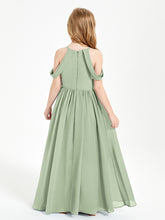 Robes de Demoiselle d'Honneur Junior à Hors de l'Épaule de Rêve Sauge Poudrée