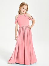 Robes de Demoiselle d'Honneur Junior à Hors de l'Épaule de Rêve Flamant