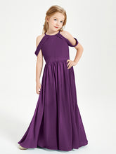 Robes de Demoiselle d'Honneur Junior à Hors de l'Épaule de Rêve Raisin