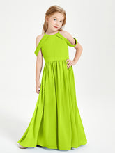 Robes de Demoiselle d'Honneur Junior à Hors de l'Épaule de Rêve Vert Citron