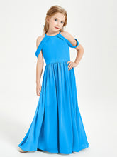 Robes de Demoiselle d'Honneur Junior à Hors de l'Épaule de Rêve Bleu Océan