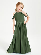 Robes de Demoiselle d'Honneur Junior à Hors de l'Épaule de Rêve Olive Verte