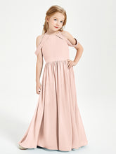 Robes de Demoiselle d'Honneur Junior à Hors de l'Épaule de Rêve Rose Perle