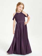 Robes de Demoiselle d'Honneur Junior à Hors de l'Épaule de Rêve Plum