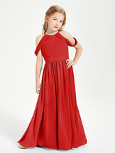 Robes de Demoiselle d'Honneur Junior à Hors de l'Épaule de Rêve Rouge