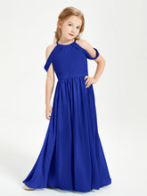 Robes de Demoiselle d'Honneur Junior à Hors de l'Épaule de Rêve Bleu Royale