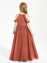 Robes de Demoiselle d'Honneur Junior à Hors de l'Épaule de Rêve Rouille