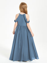 Robes de Demoiselle d'Honneur Junior à Hors de l'Épaule de Rêve Bleu de Schiste