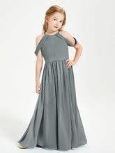 Robes de Demoiselle d'Honneur Junior à Hors de l'Épaule de Rêve Gris Acier
