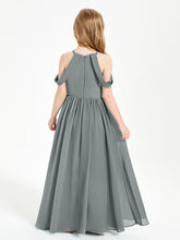 Robes de Demoiselle d'Honneur Junior à Hors de l'Épaule de Rêve Gris Acier