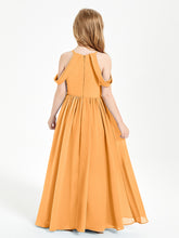 Robes de Demoiselle d'Honneur Junior à Hors de l'Épaule de Rêve Mandarine