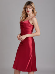 Robe de Chambre Sans Manches en Satin à Fines Bretelles pour Femme