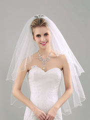 Voile de mariée à piping