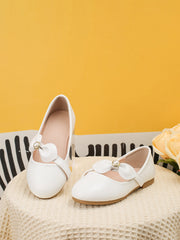 Chaussures de princesse pour filles en cuir blanc