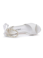 Sandales à Talon Chunky avec Bout Peep Toe et Bride à Boucle