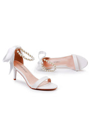 Chaussures Féminines à Talon Aiguille et Bride Cheville à Bout Ouvert