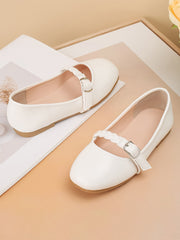 Chaussures Mary Jane blanches avec boucle